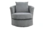 Lennon Grey Fabric Swivel Barrel Chair - Front