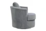 Lennon Grey Fabric Swivel Barrel Chair - Side