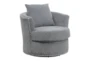 Lennon Grey Fabric Swivel Barrel Chair - Signature
