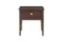 23" Modern Brown Wood End Table W/Storage - Front