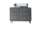Vienna Grey Upholstered 6-Drawer Dresser - Signature