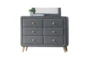 Vienna Grey Upholstered 6-Drawer Dresser - Signature