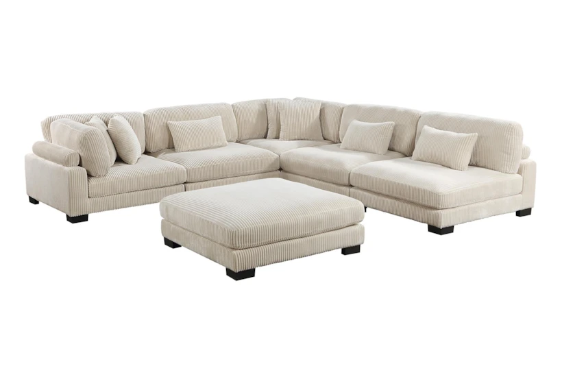 Ellery Beige Fabric 6 Piece L-Shaped Sectional - 360