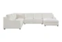 Callie Ivory White Fabric 4 Piece U-Shaped Sectional with Right Arm Facing Chaise - Front