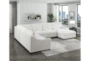 Callie Ivory White Fabric 4 Piece U-Shaped Sectional with Right Arm Facing Chaise - Room