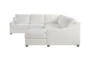 Callie Ivory White Fabric 4 Piece U-Shaped Sectional with Right Arm Facing Chaise - Side