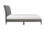 Cole Grey Queen Platform Bed With Velvet Channel Tufted Headboard - Side