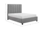 Benson Grey Queen Faux Leather Channel Tufted Platform Bed - Detail