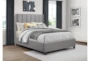 Benson Grey Queen Faux Leather Channel Tufted Platform Bed - Room