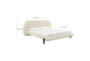 Calliope White Queen Faux Wool Upholstered Platform Bed - Detail