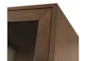 Mid Century Modern 72" Brown Wood Glass Door Bookcase Cabinet - Detail