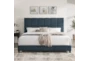 Isacc Denim King Square Channeled Upholstered Panel Bed - Room