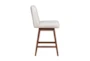 Fenris Swivel Counter Stool In Brown Oak Wood Finish With Beige Fabric - Detail