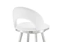 Eberle 26" Swivel Counter Stool In Brushed Stainless Steel With White Faux Leather - Detail
