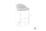 Lorian 30" Bar Stool In Brushed Stainless Steel With White Faux Leather - Detail