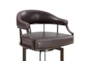 Marlo Swivel 26" Auburn Bay And Brown Faux Leather Bar Stool - Detail