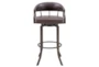 Marlo Swivel 26" Auburn Bay And Brown Faux Leather Bar Stool - Front