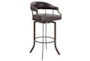 Marlo Swivel 26" Auburn Bay And Brown Faux Leather Bar Stool - Signature