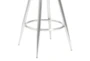 Haskell 26" Counter Height Swivel Vintage Gray Faux Leather Bar Stool With Brushed Stainless Steel Legs - Detail