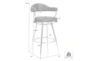 Haskell 26" Counter Height Swivel Vintage Gray Faux Leather Bar Stool With Black Metal Legs - Detail