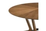Nuvas Round Wood Dining Table In Walnut Finish - Detail