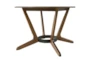Nuvas Round Wood Dining Table In Walnut Finish - Detail