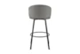 Jordan Swivel Counter Stool In Black Metal With Gray Faux Leather - Detail