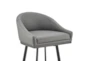 Jordan Swivel Counter Stool In Black Metal With Gray Faux Leather - Detail