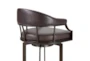 Marlo Swivel 30" Auburn Bay and Brown Faux Leather Bar Stool - Detail