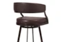 Bernini 26" Counter Height Swivel Brown Faux Leather And Auburn Bay Metal Bar Stool - Detail