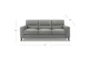 Miami Grey 87" Modern Leather Sofa - Detail