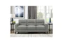 Miami Grey 87" Modern Leather Sofa - Room