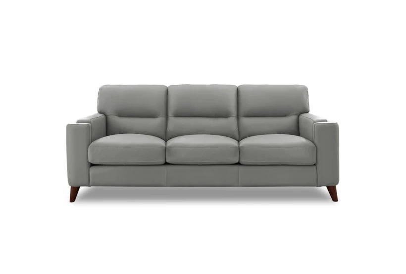 Miami Grey 87" Modern Leather Sofa - 360