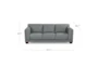 Aruba Grey 93" Modern Leather Sofa - Detail