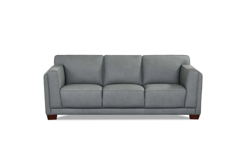 Aruba Grey 93" Modern Leather Sofa - 360