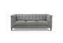 Axel Grey 84" Leather Modern Chesterfield Sofa - Signature