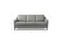 Ersa Grey 83" Modern Leather Sofa - Detail