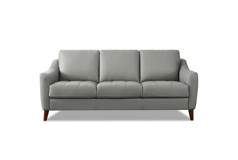 Ersa Grey 83" Modern Leather Sofa - 360