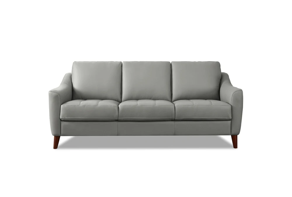 Ersa Grey 83" Modern Leather Sofa