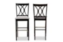 Electra Grey Fabric Upholstered And Espresso Brown Finished Wood Bar Stool Set Of 2 - Detail
