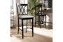 Electra Grey Fabric Upholstered And Espresso Brown Finished Wood Bar Stool Set Of 2 - Room