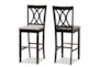Electra Grey Fabric Upholstered And Espresso Brown Finished Wood Bar Stool Set Of 2 - Signature