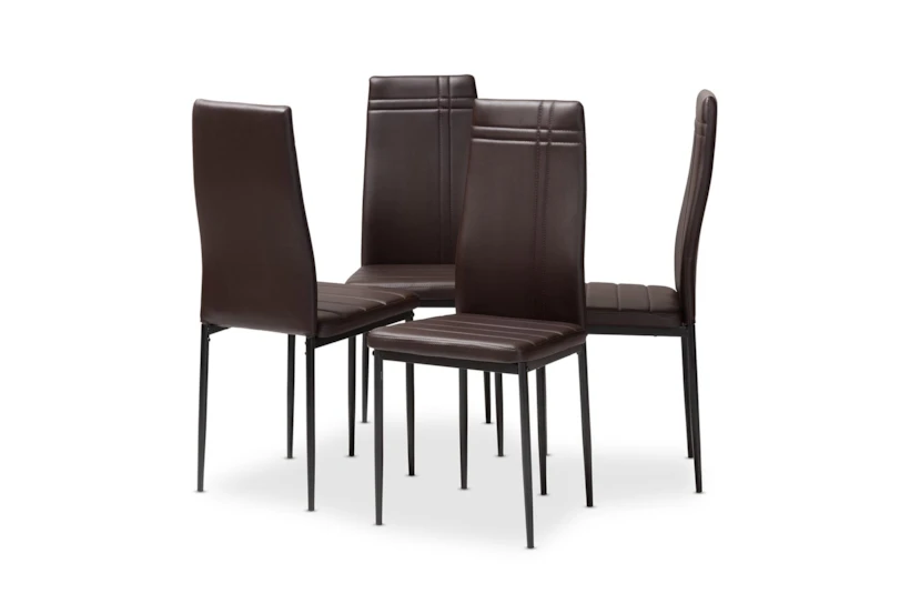 Matthew Brown Faux Leather Upholstered Dining Chair Set Of 4 - 360