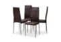 Matthew Brown Faux Leather Upholstered Dining Chair Set Of 4 - Signature