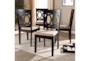 Lenny Sand Fabric Upholstered & Espresso Brown Wood Dining Chair Set Of 4 - Room