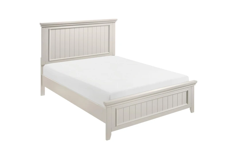 Maisie White Queen Wood Panel Bed - 360