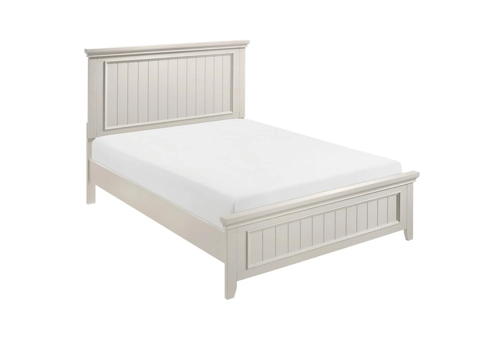Maisie White Queen Wood Panel Bed
