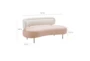 Taiya Cream White & Blush Pink 70" Boucle Fabric & Velvet Fabric Sofa - Detail