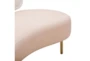 Taiya Cream White & Blush Pink 70" Boucle Fabric & Velvet Fabric Sofa - Detail