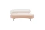 Taiya Cream White & Blush Pink 70" Boucle Fabric & Velvet Fabric Sofa - Front